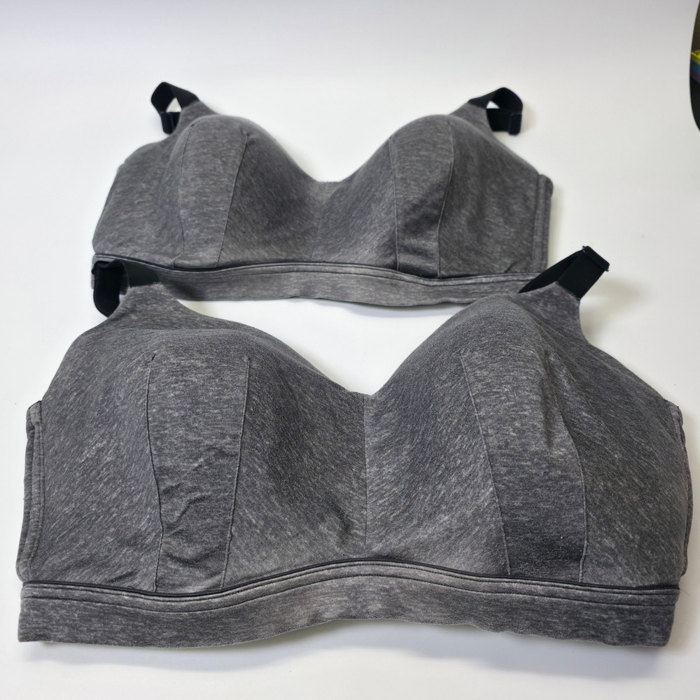 Cacique Modern Lightly Lined Lounge Bra 38F/40F Lot of 2 Gray Padded Discontinue - Picture 2 of 16